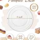 bUCLA 100Pieces Clear Plastic Plates - 6.25inch Premium Hard Disposable Salad/Dessert/Appetizer/Small Cake Plates for Wedding& Party