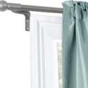 Maytex Easy Install Caf Window Curtain Rod, No Measuring Needed, 48" - 120", with Decorative Round Finials, Brushed Nickel