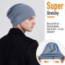 Slouchy Beanie for Women Cotton Beanies Hats Men Lightweight Soft Chemo Headwear Warm Skull Cap for All Seasons (Denim Blue)