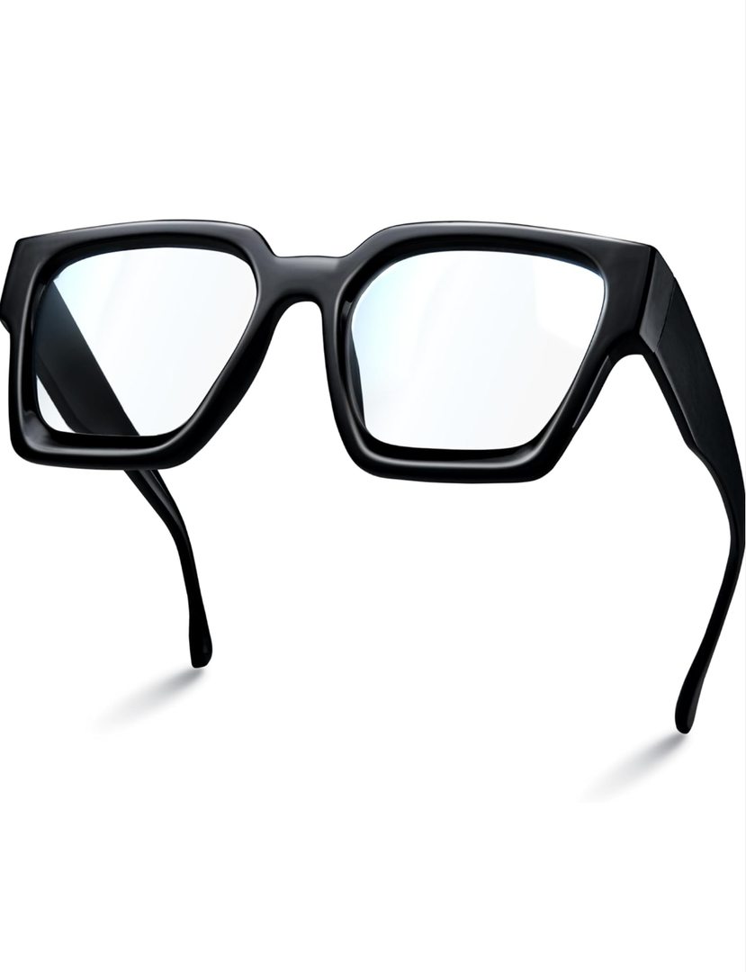 livho Oversized 99% Blue Light Glasses for Woman - Rectangle Fashion Glasses for Computer, Chic Preppy Frame - Anti Eyestrai