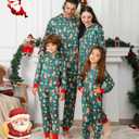 ANGELGGH Family Matching Christmas Onesie, Cute Vacation Reindeer Print One Piece Pajamas, Hooded Holiday Sleepwear Nightwear