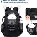 KAVIGOR Lacrosse Bag for Kids and Youth, Lacrosse Backpack with Helmet Holder and Shoes Compartment, Waterproof Field Hockey Gears Bag for Boys & Girls