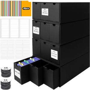 Toploader Storage Box for 3" x 4" 35pt Rigid Card,Holds 1300+ Toploaders,Trading Card Organizer with 12 Drawer Box,48 Dividers,2 Label and 3 Tapes - Perfect Top Loaders Holder and Sports Card Storage