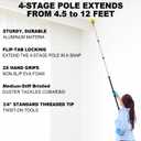 ARTIPOLY 4-12ft Cobweb Duster with Extension Pole, 20 Foot High Reach Feather Dusters with Bristles for Cleaning Outdoor Indoor, 4-Stage Spider Web Remover with Telescopic Pole for Ceiling Wall Yellow
