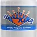 Flame King YSN-301 30 Pound Steel Propane Tank Cylinder with Type 1 Overflow Protection Device Valve DOT and TC Compliant, White