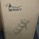 BRIKY 2-in-1 Dog Stairs/Ramp with 4 Steps, Foldable Dog Stairs for High Beds Cars Couch, Durable Wooden Pet Stairs for Small Medium Large Dogs, No Assembly Required