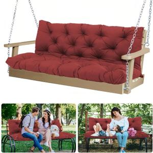 MVRFN 5" Thick Outdoor Porch Swing Cushions 60" Waterproof 3 Seater