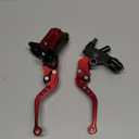 PACEWALKER Universal Motorcycle 7/8" 22mm Handlebar Brake Master Cylinder Clutch Lever CNC Left & Right Set for Honda Kawasaki Suzuki Yamaha Red