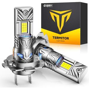 Termitor 𝐋𝐚𝐭𝐞𝐬𝐭-𝐆𝐞𝐧 H7 Led Bulb, 𝟖𝟎,𝟎𝟎𝟎𝐋𝐌 H7LL 24 Dual‑Sided High‑Focus CSP LED Chips, Canbus Ready, Superior Heat Dissipation, 𝟗𝟎,𝟎𝟎𝟎Hrs Lifespan Fog, IP68 Waterproof, 2 Pack
