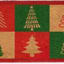 MAINEVENT Christmas Tree Doormat 30x17 Inch, Christmas Tree Door Mat for Covered Outdoor Area, Christmas Outdoor Welcome Mat, Xmas Front Porch Decor, Winter Doormat Coir