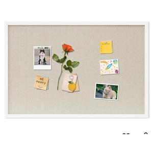 Cork Board with Linen White,Bulletin Board 30"x20" Hanging Corkboards for Office Home School Message Board or Vision Board Decoration.