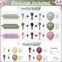 Pink and Green Balloons Arch Double Stuffed, Sage Olive Green Dusty Blush Pink Balloon Garland Yellow Plum Latex Balloon Different Sizes for Fairy Floral Wildflower Tropical Birthday Party Decorations