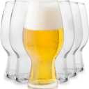 Libbey Entertaining Essentials Tall Craft Beer Glasses - Elegant Beer Glass Set of 6 - IPA Tulip Glasses for Imports, Indian Pale Ales, & Classics