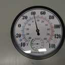 Indoor Outdoor Thermometer Hygrometer, Lirches Outdoor Thermometer Large Numbers, Decorative Outdoor Thermometers for Patio, No Battery Needed Wall Thermometer Round 10" in Diameter