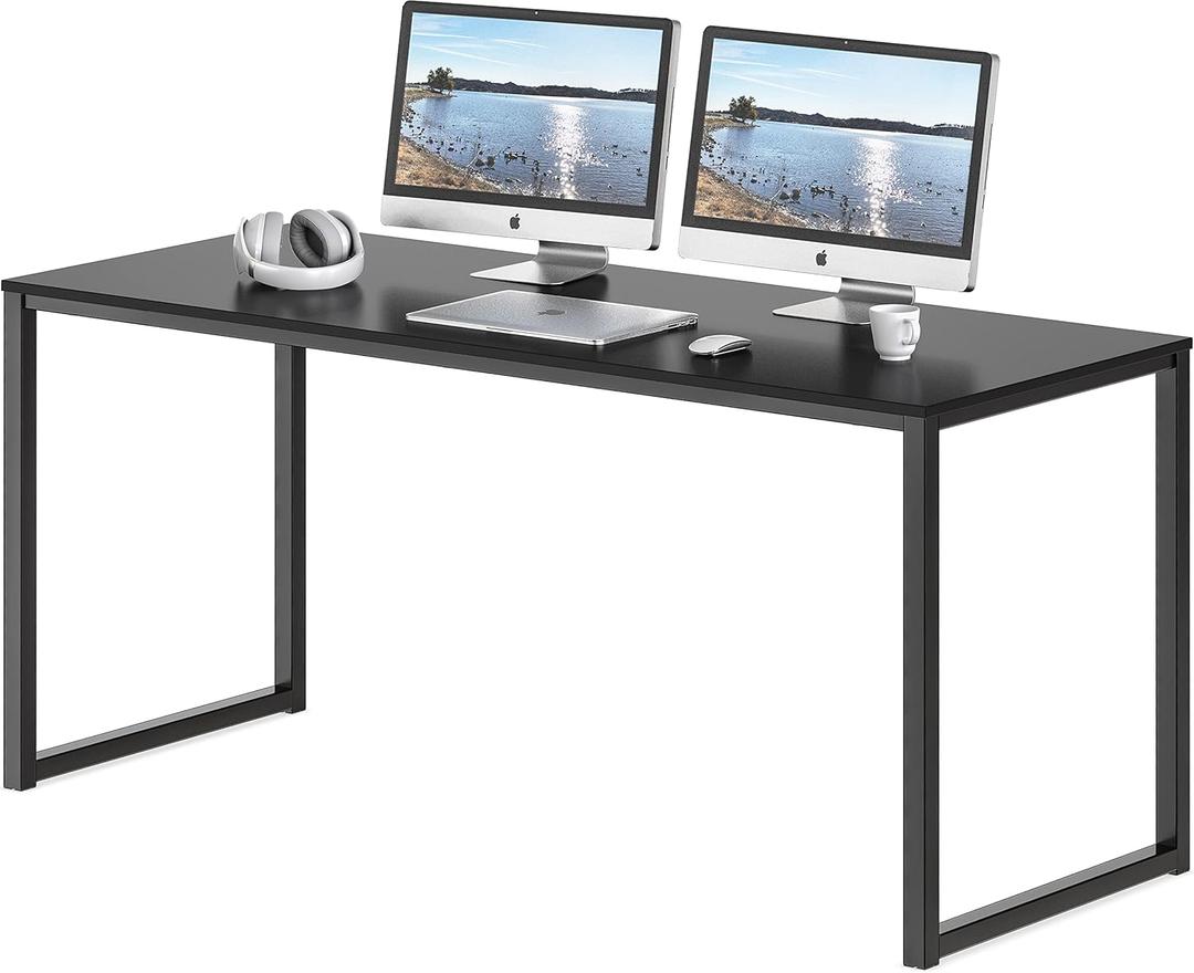 SHW Mission 55-Inch Home Office Computer Desk, Black