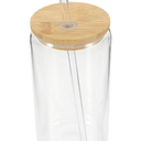 Healifty Transparent Glass Tumbler with Lid and Straw Multi Function Juice Cup Drinking Glass for Coffee Tea Milk and More for Home and Outdoor Use