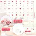6 PCS Artificial Rose Flowers Hanging Decorations, Dangling Fake Rose with Hooks Spring Party Decorations for Wedding Party Background Birthday Anniversary Arch Decor (Pink)