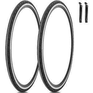 2 Pack 700x25C Bike Tire 700C 60 TPI Foldable Repalcement Bicycle Tires for Road Bicycle