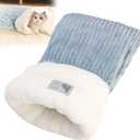 Cat Sleeping Bag, Cat Sleeping Bag for Indoor Cats, Soft Plush Sack Self Warming Cave Bed for Indoor Cats, Tunnel Pet Hideaway Calming Bed, Size L (Grey)