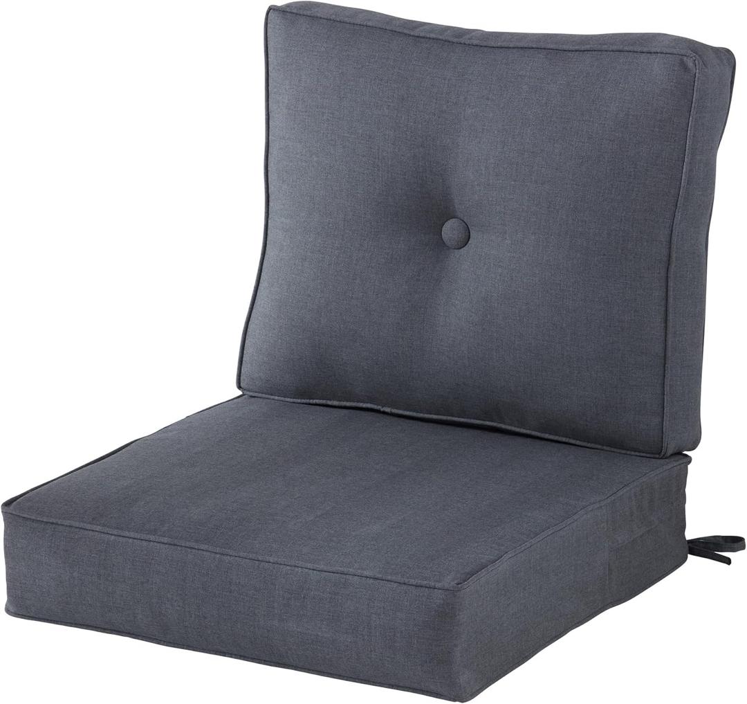 Outdoor 2-Piece Sunbrella Premium Deep Seat Cushion Set, Cast Slate