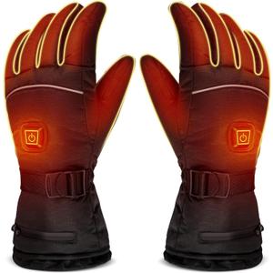 Heated Gloves 8H Working Hours Rechargeable Lithium Battery 3 Temperature Settings Electric Heat Resistant Gloves for Men Women for Sports Outdoor Climbing Hiking Skiing Winter Handwarmer (Large)