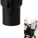 Wide-Fit Cup Holder Compatible with Doona Car Seat & Stroller Holds Stanley, Bottles & Cans, Lightweight Clip-On Drink Holder Attachment, No-Tool Installation, Black