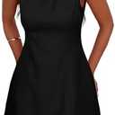 PRETTYGARDEN Womens Formal Short Dresses 2026 Summer Sleeveless Boat Neck A Line Elegant Mini Cocktail Party Dress Medium