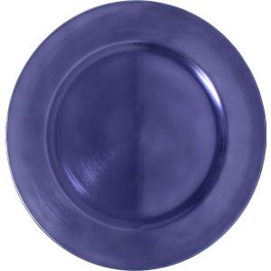 Ms Lovely Metallic Foil Charger Plates - Set of 6 - Made of Thick Plastic - Dark Purple