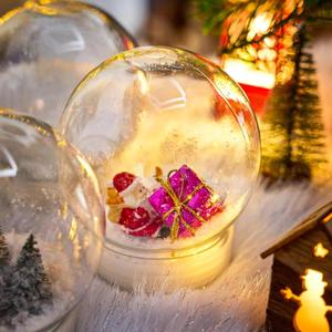 JOYIN 2 Pcs 4 DIY Plastic Snow Globes Snowglobe Crafts for Kids Fillable, Personalized Presents Decor Decorations Xmas Shatterproof Make Your Own Clear Snow Globe (Excludes Contents)