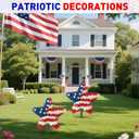 PakaLife 2PCS Front&Back Porch Decor Outdoor Entrance,Patio Decorations Outdoor Clearance,Artificial Red White and Blue Decoration Shaped Topiary Trees for Front Porch Home Garden Patio Decor (Faux Boxwood Bush Plants  Pattern 22pcs)