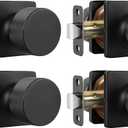 Goldenwarm Matte Black Closet Door Knobs, Passage Door Knobs Interior Hallway, Black Closet Door Knob No Lock 4 Pack