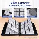 Card Binder 720 Capacity, Zippered Trading Card Holder for MTG, Sports & Collectible Cards Acid-Free, Durable & Travel-Friendly Storage (Black, 9 Pocket)