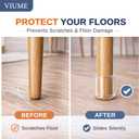 32 Pcs VIUME Chair Leg Floor Protectors for Hardwood Floors Silicone Covers to Protect Wood Tile Floors Scratches Felt Pads Furniture Leg Caps Reduce Noise (Fit:1.3"-2")