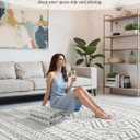 Miukiki 5x7 Area Rug for Living Room Moroccan Washable Rugs Non Slip Indoor Floor Carpet Foldable Large Soft Area Rug for Dining Room Bedroom with Low Pile(Grey,5'x7')