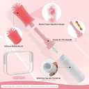 3 x Chuya Baby Bottle Brush Kit -Upgraded Silicone Bottle Cleaning Brush & Nipples Cleaning,Press-Pump Foam Dispenser Brush for Baby Bottles, Nipples, Breast Pump Parts-Rich Foam for Home Travel TSA