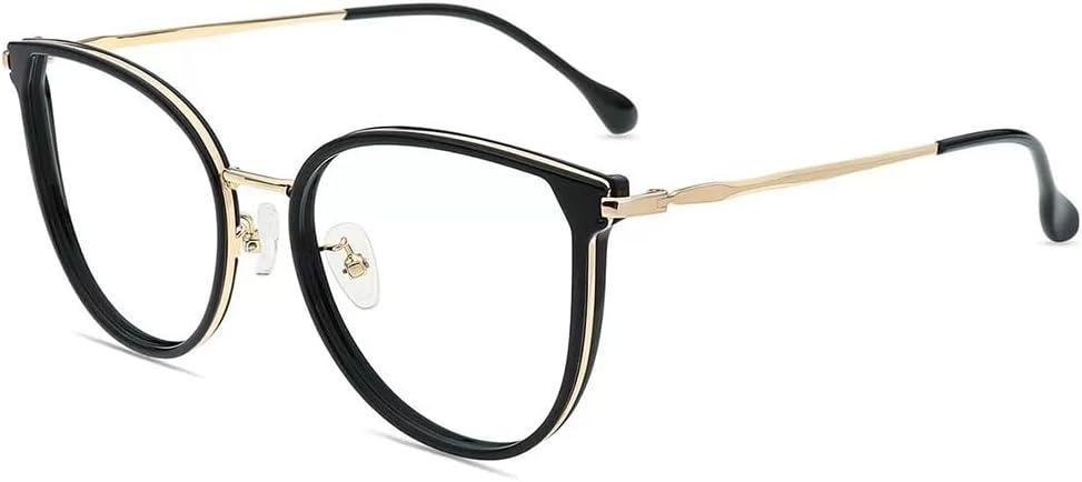 Firmoo Oversized Women Reading Glasses 0.5, Classic Round Frame Computer Reading Glasses Men Reader Eyewear (Black Gold)