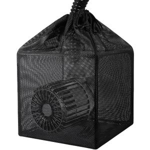 Pond Filter Bag, Pump Barrier Bag, Anti-Clogging Cube Filter Box, Black Media Bag Pump Mesh Bag for Outdoor Water Fish Ponds(10 inch)