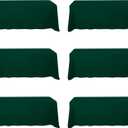 BRILLMAX 6 Pack Hunter Green Tablecloths 90 x 156 Inch for 8ft Rectangle Tables - 150 GSM Polyester Fabric, Floor Length Drop, Water, Stain & Wrinkle Resistant Cloth for Wedding Reception Banquet
