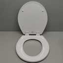 BEMIS 500EC 390 Toilet Seat with Easy Clean & Change Hinges, 1 Pack Round, Cotton White
