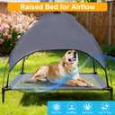 42'' Outdoor Elevated Dog Bed with Canopy, Raised Dogs Bed Medium Large Size Dogs with Six Support Feet, Breathaasdasd Pet Bed with 4 Ice Pack(Medium)