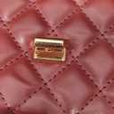 Quilted Crossbody Purse for Women Trendy Ladies Shoulder Bag with Chain Strap PU Leather Cross Body Bags Satchel HandBag (Wine Red)