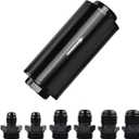 EVIL ENERGY 40 Micron Fuel Filter Inline with 6AN 8AN 10AN Adapter Universal 60MM