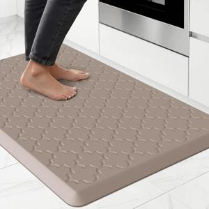 Kitchen Mats for Floor, Wide Cushioned Anti Fatigue Mat, Khaki | 20-Inch Wide Coverage,Cushioned Comfort,Waterproof Surface,Non-Slip Backing,Soft Underfoot,Easy Clean,Kitchen Sink,Laundry