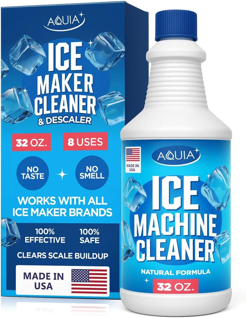 Ice Machine Cleaner and Descaler 32 oz | Ice Maker Cleaner for All Brands; Opal, Scotsman, Manitowoc, Affresh, etc. Countertop Icemaker Cleaners Solution | Icemaker Cleaners and Descaler 100% Active!