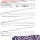 Mahjong Racks with Pushers Set of 4, All in One Acrylic Mahjong Pushers and Racks, Portable American Mahjong AccessoriesWhite, 18.7 x 3.1 x 1.2 inches