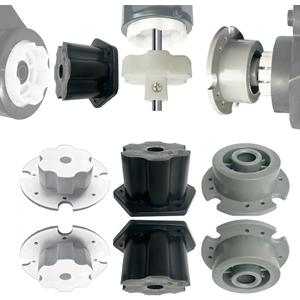 6PCS Rubber Tire Coupler Connector Upgrade Replacement for Power Wheels Ride on Car,1PCS Steering Motor Gearbox Adapter Upgrade for Power Wheels Parts,Hitch,Grip