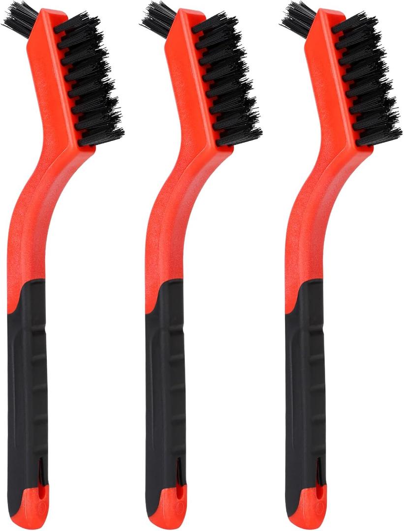 3pcs Nylon Brushes for Cleaning, Small Cleaning Brushes for Tight Spaces, Car Detailing Brush Set for Cleaning Dust in Holes