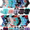 Hercicy 20 Pairs Novelty Medical Week Socks Bulk for Women Funny Cotton Crew Socks for Medical Assistants Week Appreciation Halloween Christmas Gift