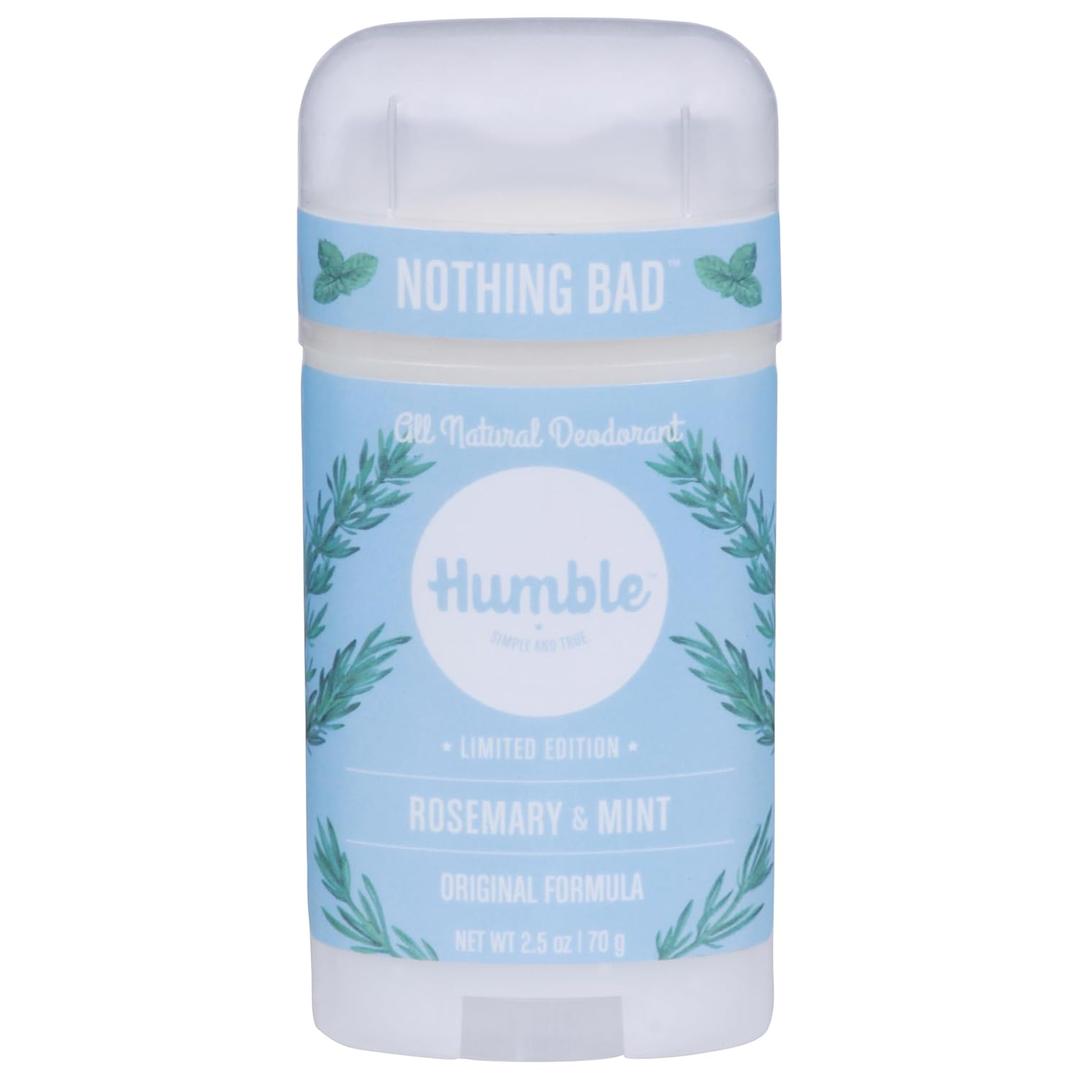 HUMBLE BRANDS Original Formula Aluminum-free Deodorant. Long Lasting Odor Control with Baking Soda and Essential Oils, Rosemary Mint, Pack of 1 (2.5 Ounce (Pack of 1))
