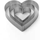 Large Heart Cookie Cutter Set-4/6/8 Inch Heart Cake Mold Ring Pancake Mold Valentine Day Gift Stainless Steel
